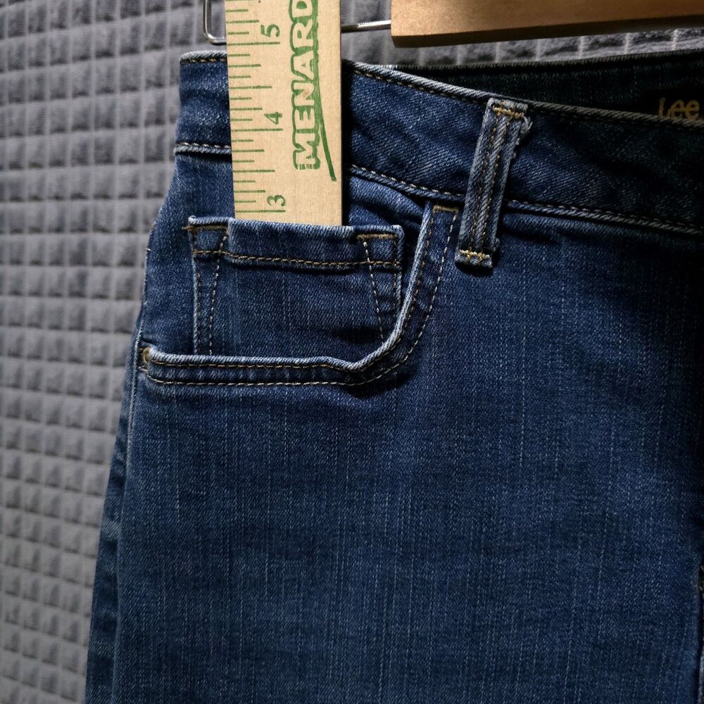 Dark Wash High Rise Jeans 8P 30x30 Women Slimming Stretch Relaxed Casual Comfort - Picture 8 of 16